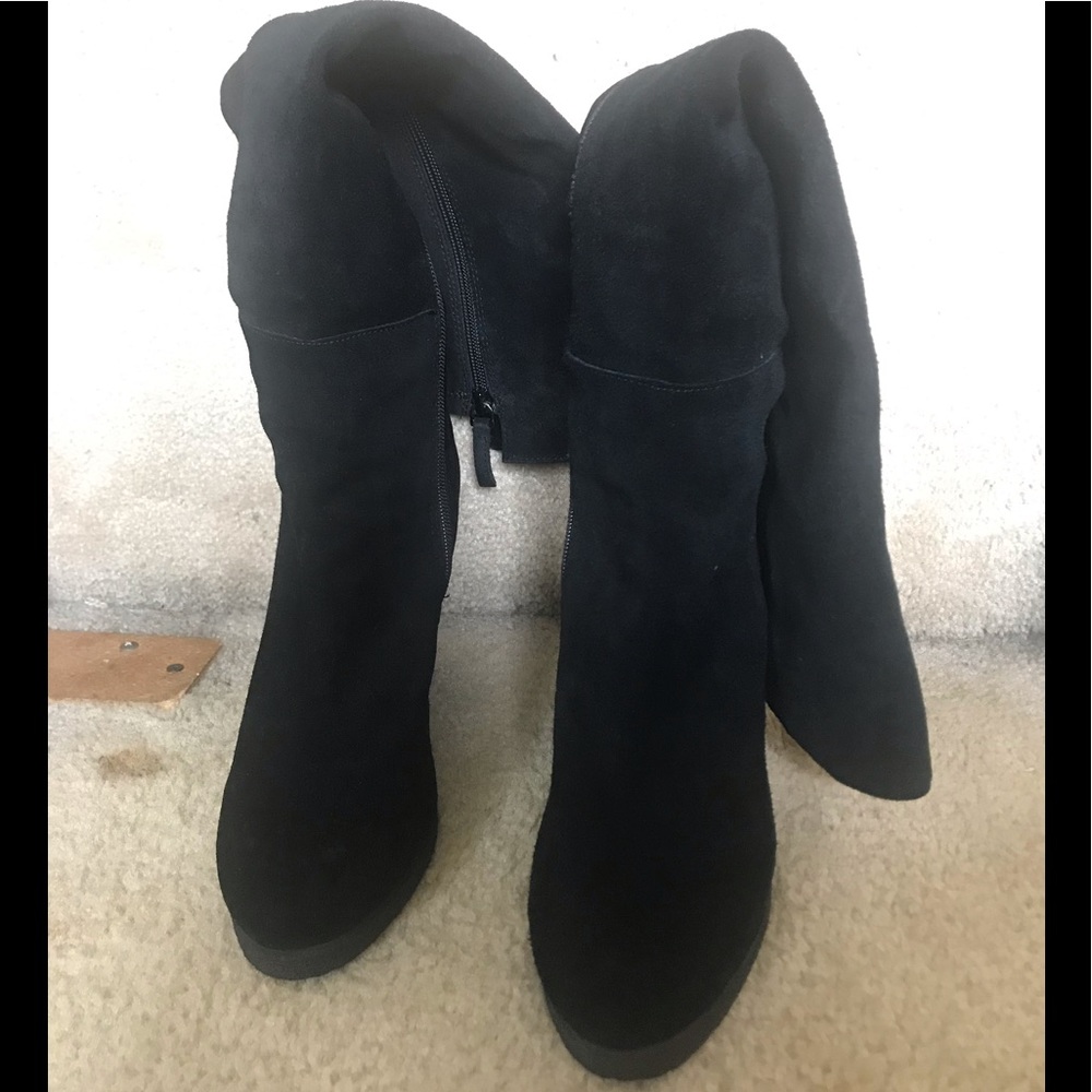 Saks Fifth Avenue tigh high black suede boots